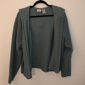 LL Bean green hoodie jacket with buttons